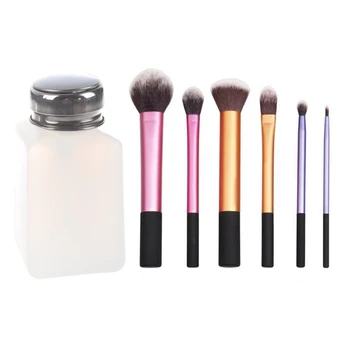 

1Pcs Empty Pump Dispenser for Nail Art Polish Remover 200Ml Bottle & 6Pcs Makeup Brush Brush Makeup Brush Cosmetic Brush Make Up