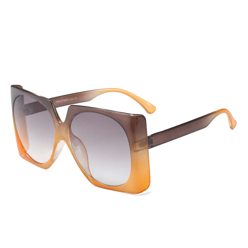 KEHU, брендовые дизайнерские негабаритные Квадратные Солнцезащитные очки, высокое качество, супер светильник, оправа для очков, Женские Ретро стиль, дорожные оттенки, XH160 - Цвет линз: Gray Yellow