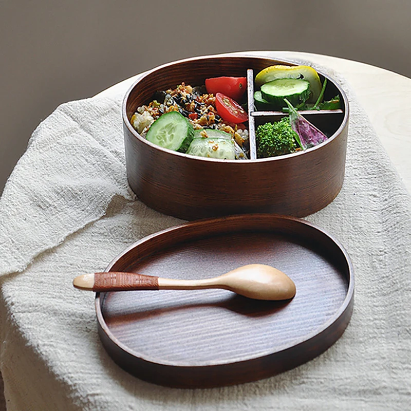 

MICCK 3pcs/set Bento Box Japanese Style Lunch Box For Kids Wood Material Tableware Food Containers With Compartments Healthy