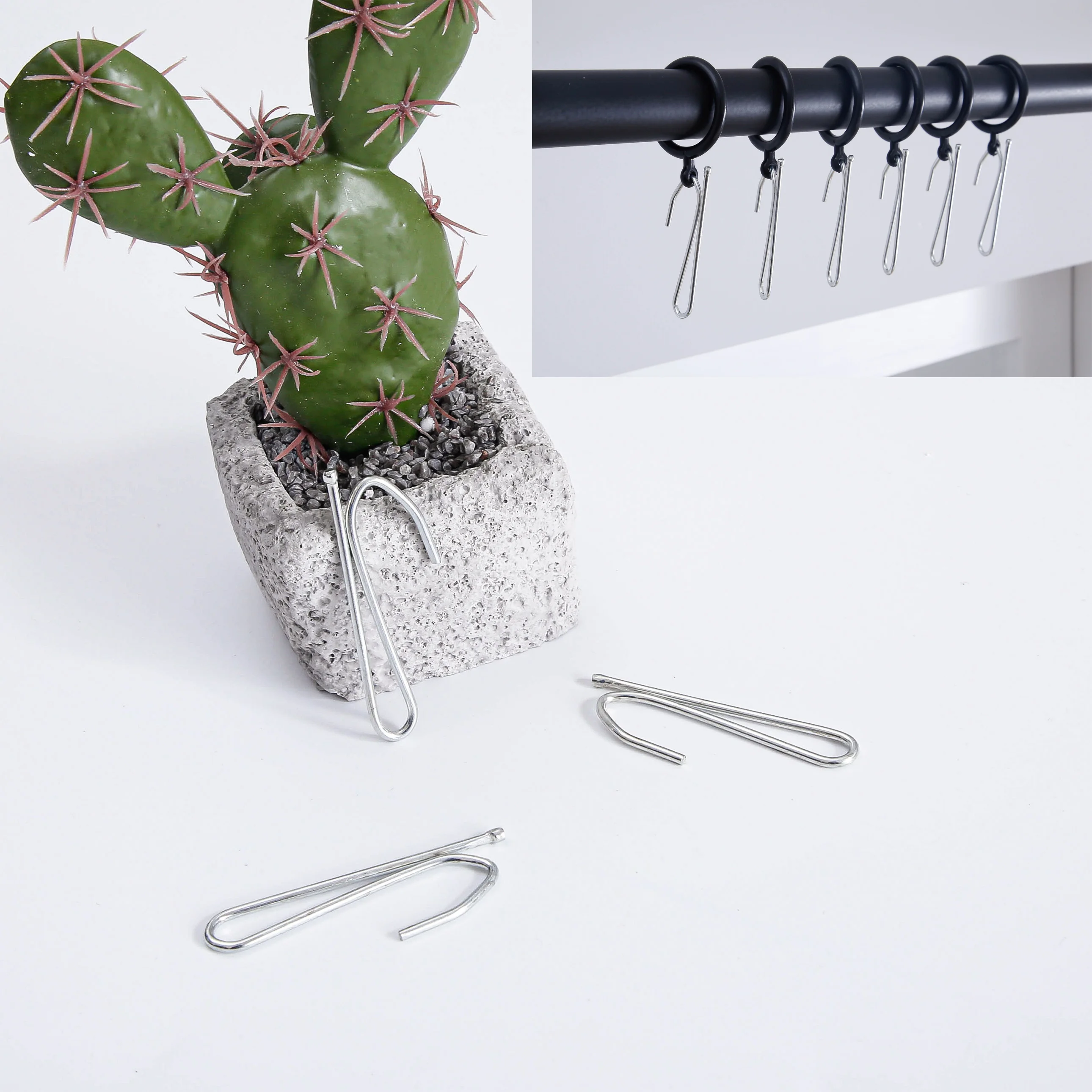 Topfinel Stainless Steel Curtain S curved Hooks for Top of Curtains Fasteners Accessories Tracks and Rails | Дом и сад