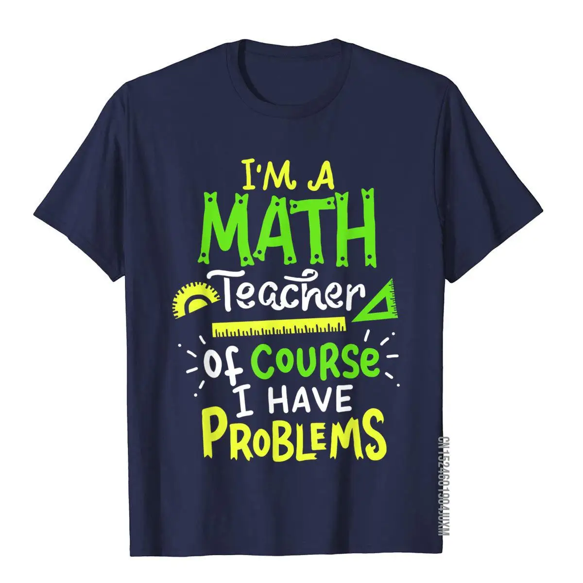 Math Teacher School Class Problem Funny T-Shirt__97A341navy