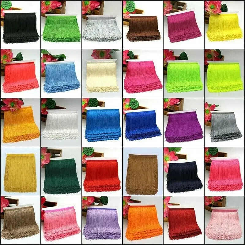 10 Yards 20CM Width Chainette Polyester Tassel Fringe Lace Trim Curtain Lamp DIY Dress Sewing Craft Handmade Materials | Дом и сад