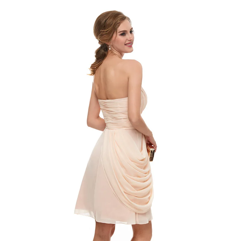 BacklakeGirls шифон Милая без рукавов Мини Многоуровневая Подружка невесты Линия Vestido
