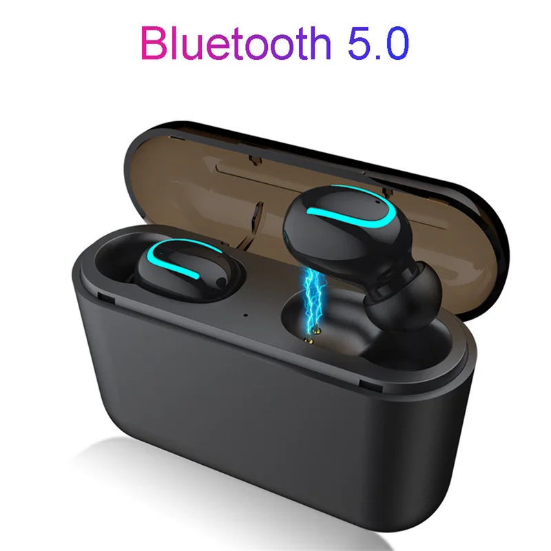  Bluetooth 5.0 Headset TWS Wireless Earphones Twins and single Earbuds 5D Stereo Headphones charging
