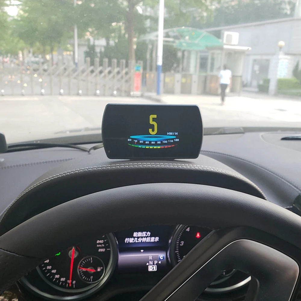 OBD2 gps HUD Автомобильный бортовой компьютер 4," HD TFT цифровой скоростной проектор OBD дисплей хладагент код неисправности топлива прозрачный