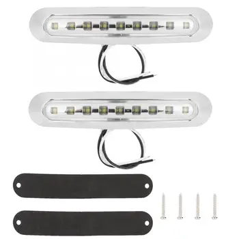 

2Pcs 9 LED Truck Side Marker Light Red Yellow White Side Light Turn Signal Light 10-30V Silver Chrome Color