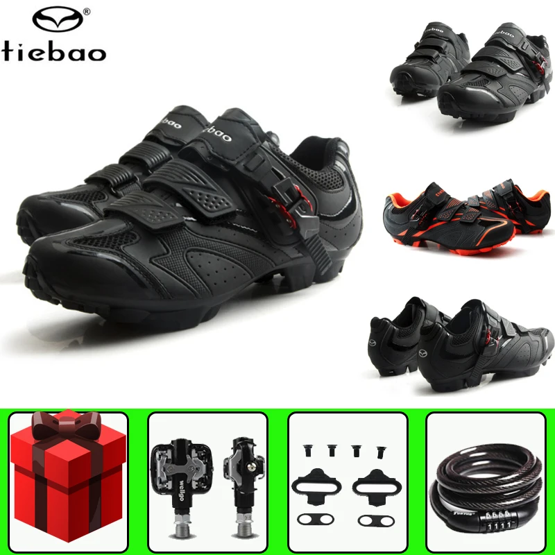 

Tiebao Cycling Shoes sapatilha ciclismo MTB SPD pedal Breathable Auto-lock Mountain Bike Bicycle Athletic Racing Sneakers men