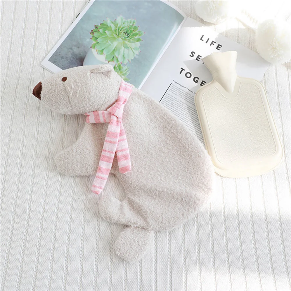 Cartoon Hot Water Bag Rubber Lining Hand Warmer Warming Bottle Feet Warm Hand Warmer Plush Toy Pocket Hand Feet Hot Water Bags