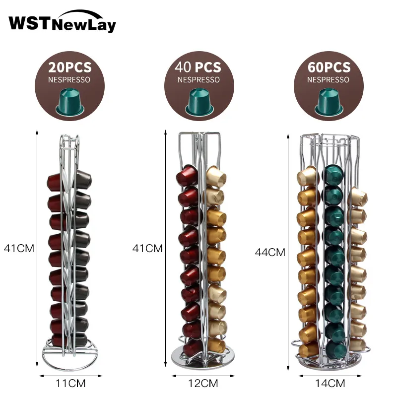 2020 брендовый держатель для кофейной капсулы Nespresso 60 металлические полки для кухни - изображение