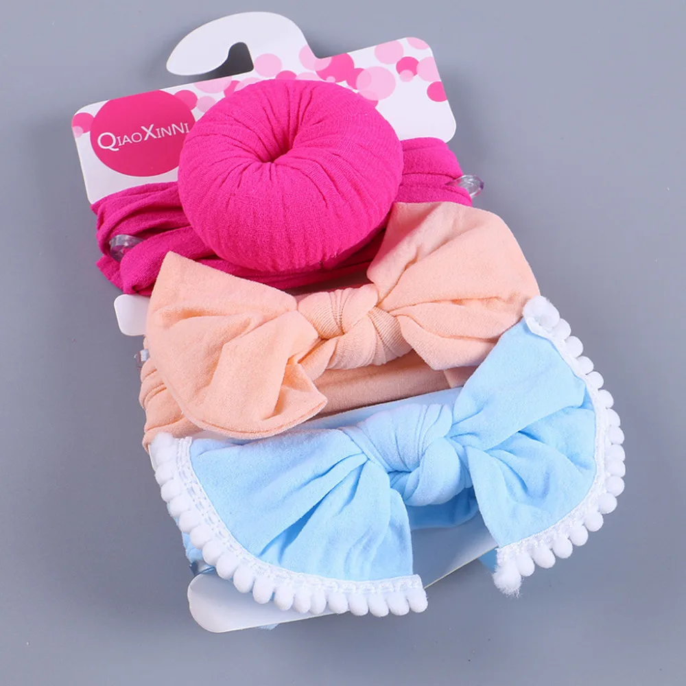Однотонный головной убор для девочки, повязка на голову, эластичный головной убор для девочки, аксессуары для волос, полосатая повязка на голову для девочки