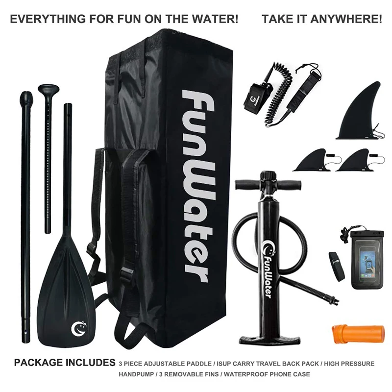 FunWater Inflatable 10'6×33"×6" Ultra-Light(17.6lbs) SUP for All Skill Levels Everything Including accessories