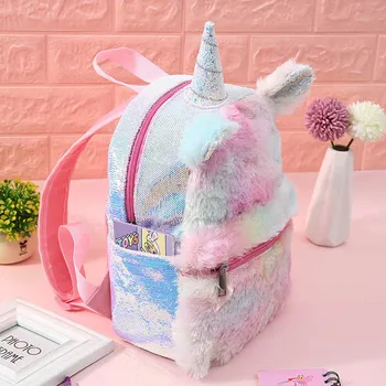 

Unicorn Sequins Backpack Student Bookbag Bag Women Girls Backpacks Rucksack For Teenager Plush Cartoon Schoolbags Travel Bagpack