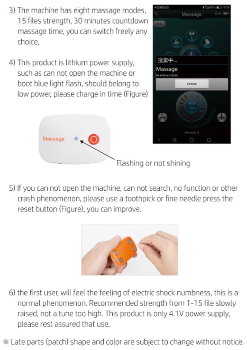 Factory Sell App Phone Bluetooth Remote Control Massager Tens 2 Channels 10 Modes KXS-08