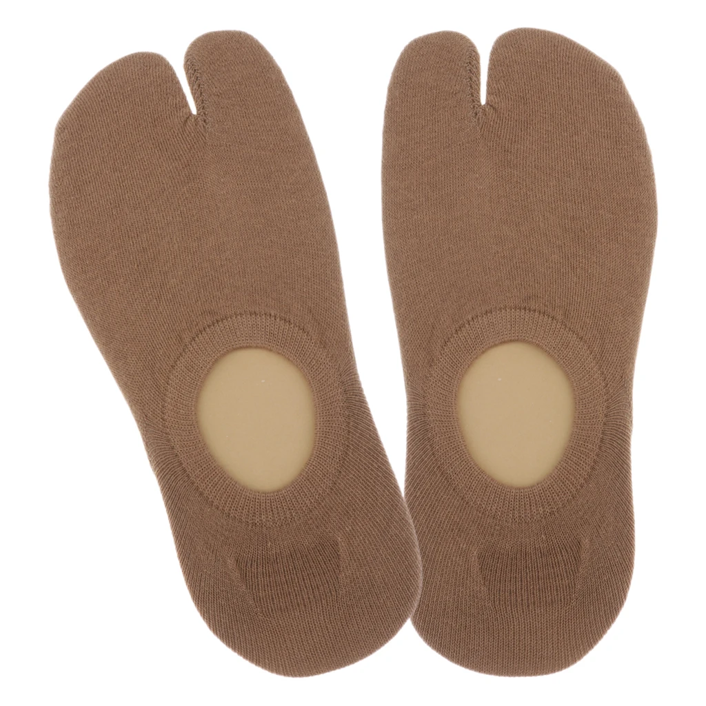 1 Pair 2-Toe Flip Flop Socks Soft Breathable Thin Low Cut Boat Socks Unisex