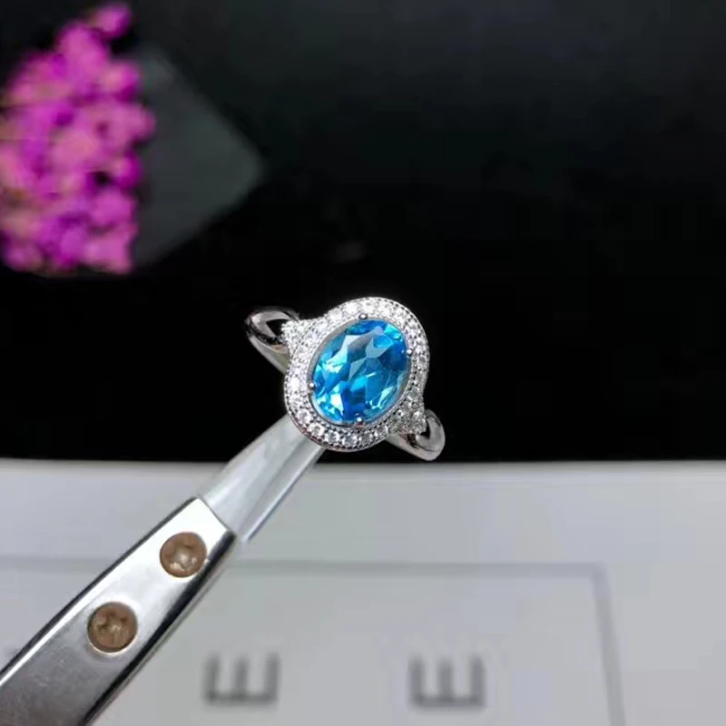 Ювелирные изделия colife классическое 925 Серебряное кольцо 1ct натуральный светильник кольцо с голубым топазом винтажное серебряное кольцо с топазом ювелирное изделие подарок для женщин кольцо с драгоценным камнем