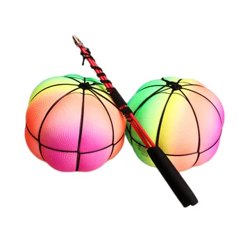 

22cm LED Pumpkin Fitness inflatable Balls Swing Throw Light PVC Rubber Suqishy Anti Stress for Sports Kids Game Ourdoor Home
