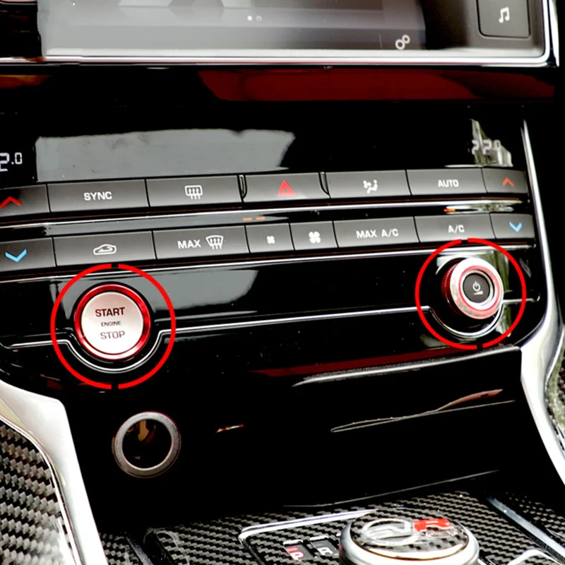 Car Interior Decoration Button Start Styling Sticker Volume Knob