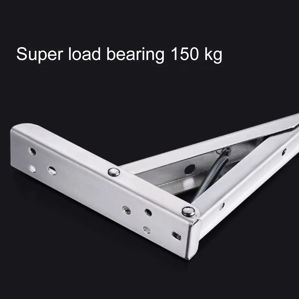 1 Pair Stainless Steel Folding Table Bracket Shelf Bench Heavy Duty 75KG Load L9#2
