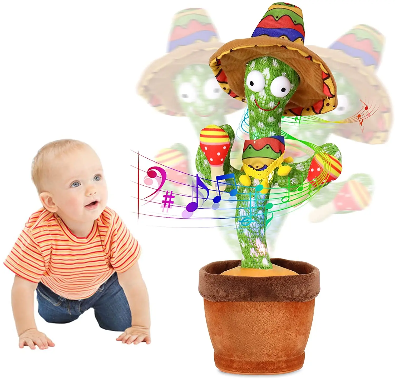 Dancing Cactus Electron Plush Toy Soft Plush Doll Babies Cactus That Can Sing And Dance Voice Interactive Bled Stark Toy For Kid