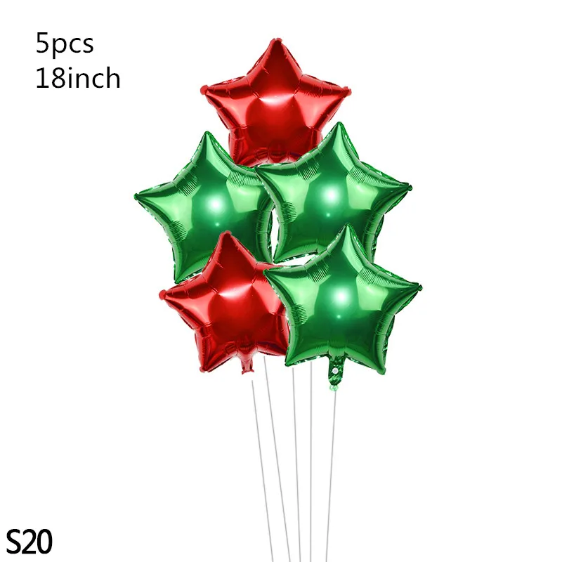 Украшение на год 32 дюйма шар из фольги с цифрами для рукоделия новогодний Рождественский Декор рождественские украшения - Цвет: 5pcs S20