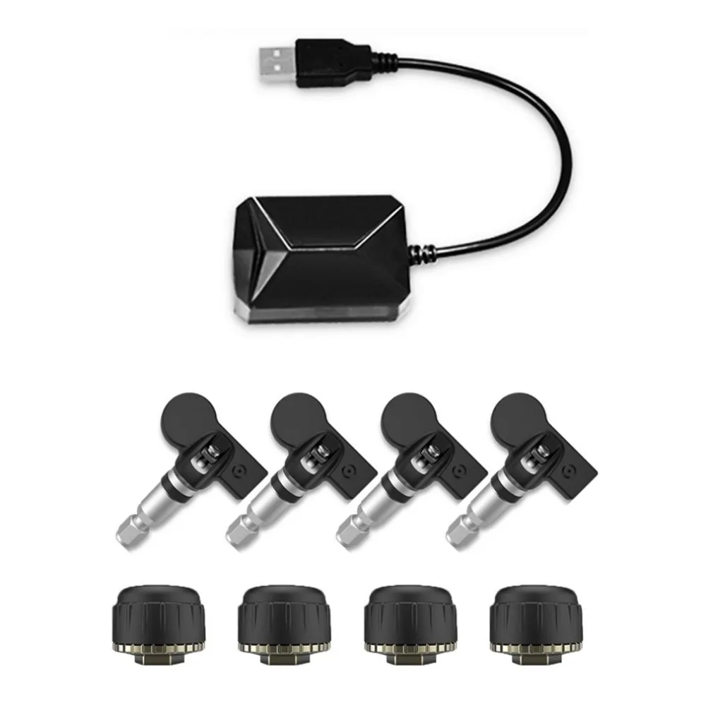

Universal USB Car TPMS Android Tire Pressure Monitoring System with 4 External Sensors Auto Security Alarm Systems HOT
