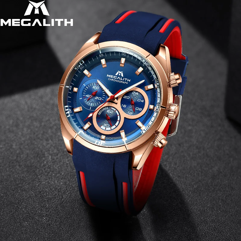

Fashion Men Watches MEGALITH 2019 Top Brand Luxury Chronograph Luminous Relogio Masculino Sports Waterproof Watch Men For Clock