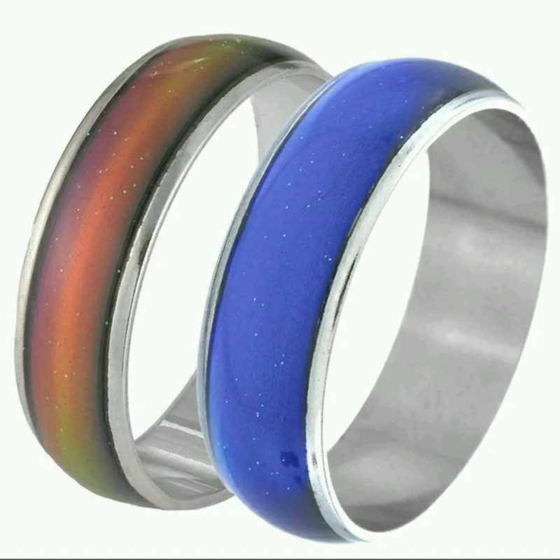 6mm Smart Jewelry Stainless Ring Changing Color Mood Rings Feeling&Emotion Temperature Ring For Women stainless steel ring,finger ring,color change ring