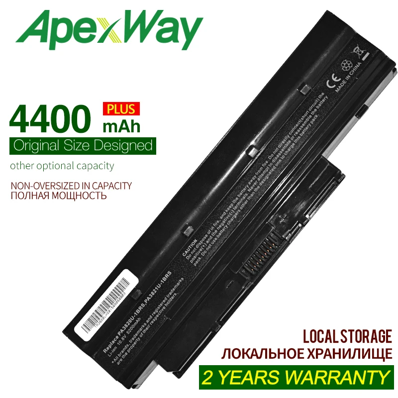 ApexWay 4400 мАч 6 ячеек батареи для Toshiba PA3820U-1BRS PA3821U-1BRS PABAS231 PABAS232 Mini NB500 NB505 NB550D Satellite T230 |