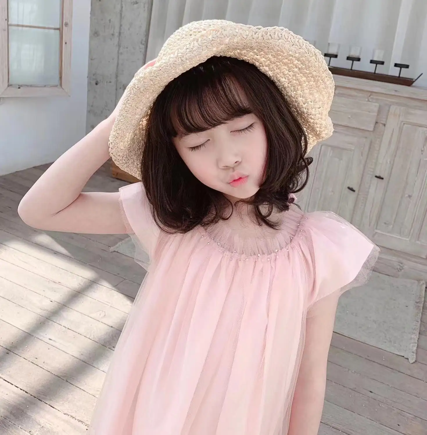 

summer kids dresses baby girls clothes Pink high quality soft mesh dress with diamonds toddler baby girls dress