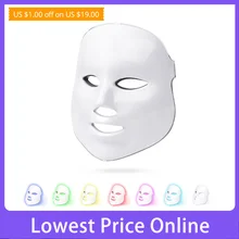 Светодиодный косметическая маска для лица фотон 7 видов цветов свет уход за кожей омоложение удаление морщин, акне уход за кожей лица Красота спа-салон инструмент