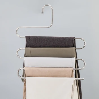

BAKINGCHEF Multi-function 5 Layers Pants Hanger Rack Trousers Clothing Home Storage Organizer Accessories Supplies Gear Stuff