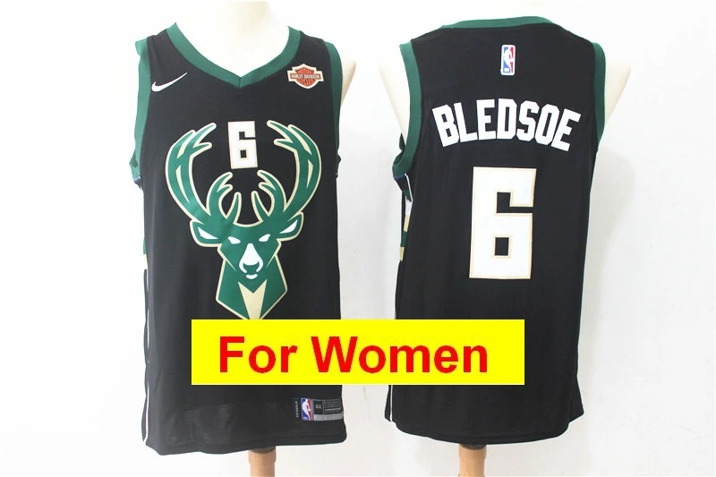 Черный Баскетбольные майки Milwaukee Giannis Antetokounmpo Eric Bledsoe - Цвет: Черный