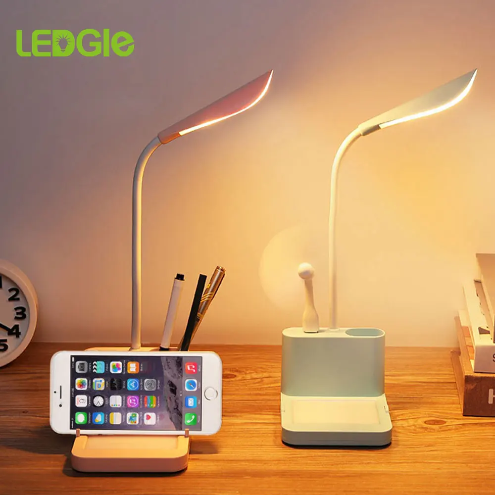 Светодиодная настольная лампа с зарядкой от USB приглушаемый гибкий светильник