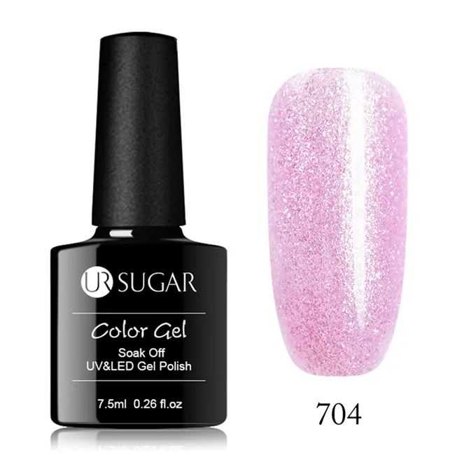 Гель-лак для ногтей серии ur Sugar Pink 7,5 мл Гибридный гвоздь полуперманентный Гель-лак с блестками - Цвет: 704