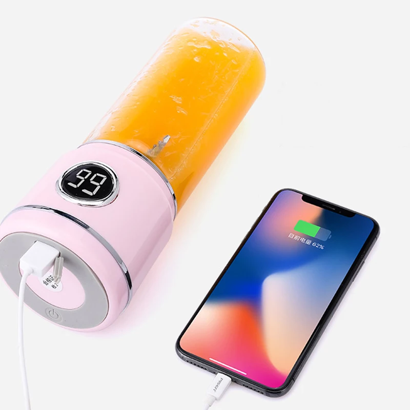 Портативный блендер, Usb Перезаряжаемый туристический блендер, персональный блендер для коктейлей и смузи, быстрое смешивание, съемная