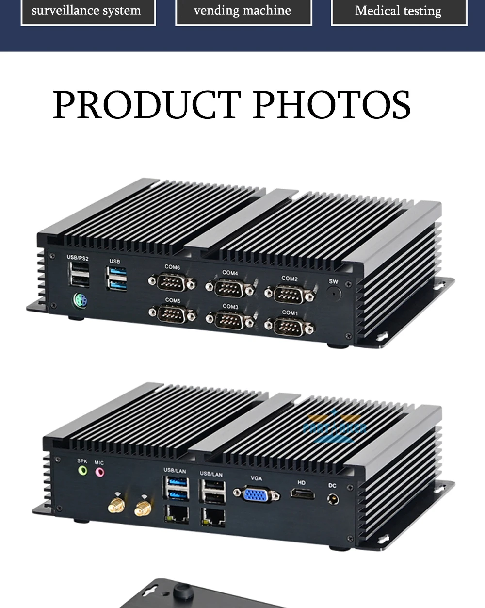 Unleash Power with Fanless Intel Mini PC - Core i7 8550U | i5 8250U | i7 6500U | i7 7510U. Versatile with 2 Intel I211 and 6 COM Ports. Elevate your computing with this Mini Computer HTPC marvel! Description Image.This Product Can Be Found With The Tag Names Cheap Mini PC, Computer Office, High Quality Computer Office, Mini pc
