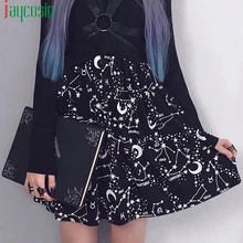 Черная свободная пляжная Женская юбка с высокой талией и принтом в стиле панк, эластичная модная женская мини-юбка размера плюс, летняя повседневная короткая юбка