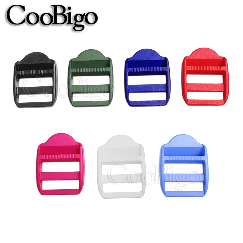 Hebilla de plástico para bolsa de mochila, cierre de escalera de tres deslizador ajustable para mochila, ajustador de correa, accesorios de ajuste de correas, rectángulo de 25mm, 10 Uds.