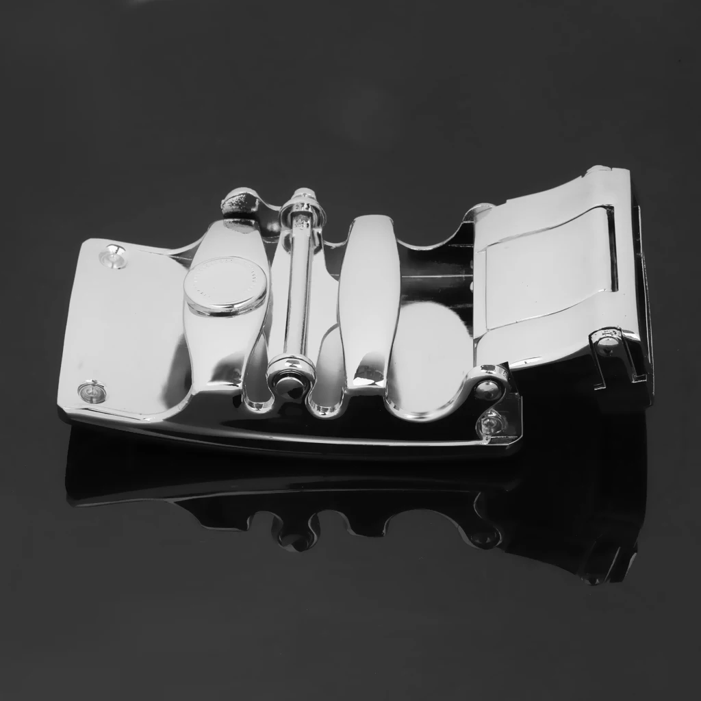 2x Mens Fashion and Durable Belt Buckle Automatic Slide Click Buckle Ratchet Belt Buckle, for Black Leather Belt