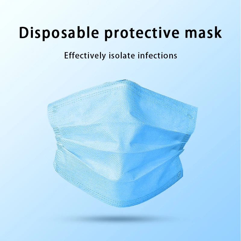 

Breathable Face Mouth Masks Disposable Non-Woven Mask Three-layer Filter Unisex Anti-dust Mouth Nose Mask proof coronavirus mask