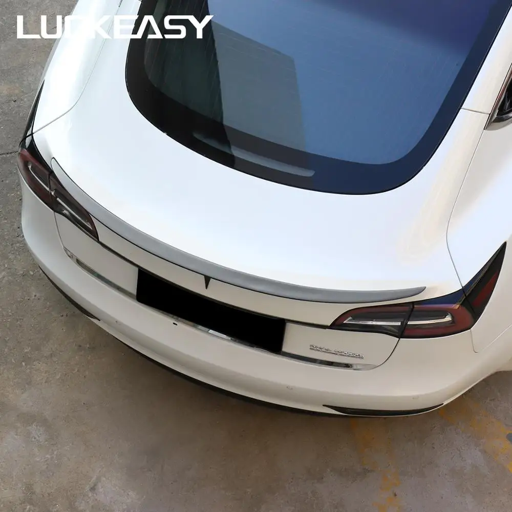 LUCKEASY высокая производительность Версия углеродного волокна Багажник крыло спойлер для Tesla модель 3- Смола спойлер багажника КРЫЛО