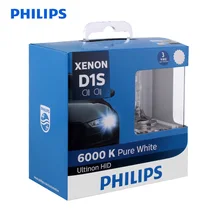 Philips HID 6000K D1S D2S D2R D3S D4S Ultinon холодный синий ксеноновый белый светильник, автомобильный обновленный головной светильник, лампочки, вспышка, быстрый запуск, пара