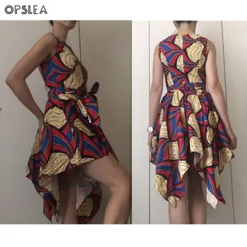

Opslea African Dresses For Women Middle East Dashiki African Plus Size Clothes Asymmetrical Dress 2019 Bazin Riche Traditional