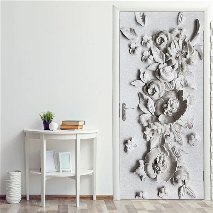 Creative 3D Landscape Door Sticker Custom Size Self Adhesive Wallpaper On the Doors DIY Renovation Waterproof Poster For Bedroom - Цвет: DZMT187