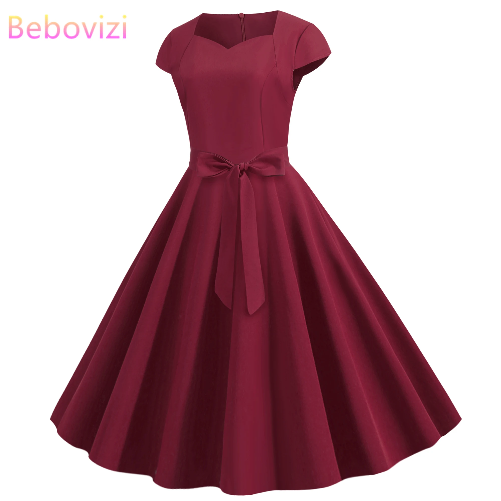 Bebovizi Nuevo 2019 Verano 50s 60s Vintage Shein Mujeres Vestido