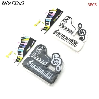 

3pcs/set Musical Piano Notes Rubber Pencil Eraser School Student Korean Stationery Correction Supplies For Kids Gifts