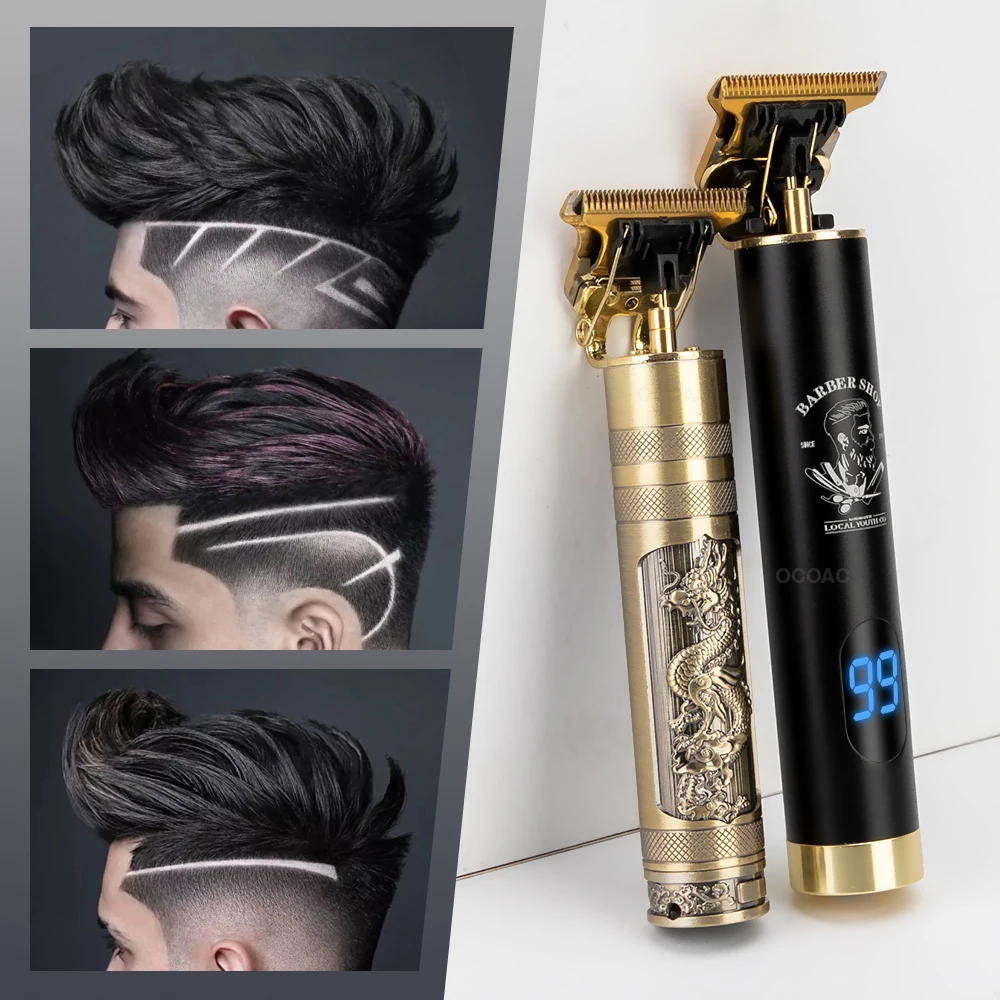 Cortadora de pelo eléctrica para hombre, afeitadora profesional de pelo Dragon Barber, sin cable, USB, 0mm
