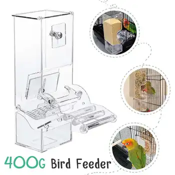 

Automatic Bird Feeder Pet Food Station Transparent Pigeons Parrot Pet Birds Feeding Devices 400g Capacity Cage Accessories