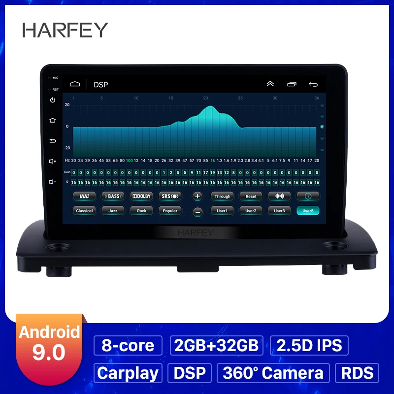 Автомагнитола Harfey с GPS 2Din Android 9 0 Navi HD 2 + 32 ГБ стерео для Volvo XC90 версия 2004-2014 выше