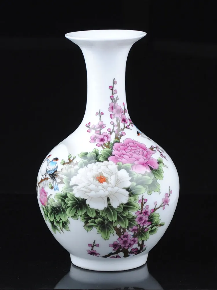 

Modern Jingdezhen Small Vase Ceramic Ornaments Home Livingroom Flower Arrangement Hotel Office Furnishing Decoration Crafts Art